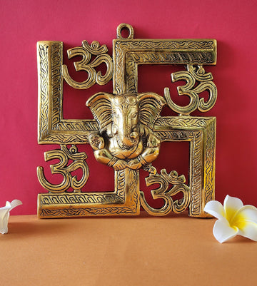 Swastik OM Ganesha Brass Statue (Pack of 5/10/20)