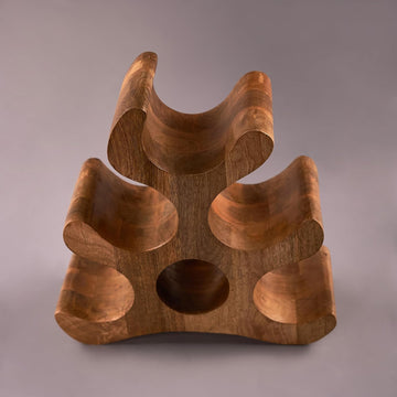 Wooden Carved Wine Bottle Holder - 31 x 32 x 12 cm (Pack of 5/10/20)