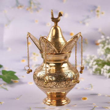 Brass Etched Handwork Lota and Brass Coconut for Traditional Décor (Pack of 5/10/20)