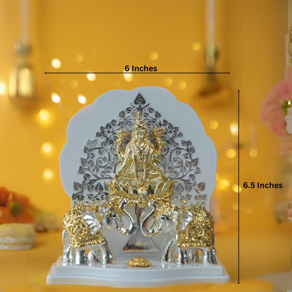 Gajalakshmi Idol with Golden Elephants – Goddess Lakshmi Statue for Wealth, Prosperity & Home Decor