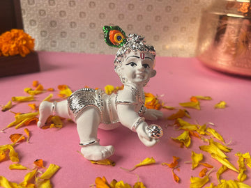Baby Krishna Idol White (3 inches) - (Pack of 5/10/20)