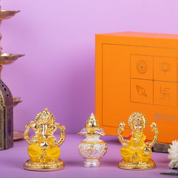 Lakshmi Ganesh Idol with Kalash Combo for Diwali Gifting & Pooja Room Decoration - (Pack of 5/10/20)
