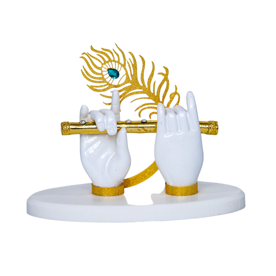 Lord Krishna Hand with Flute for Home Decor and Gifting (3.5 inches) - (Pack of 5/10/20)
