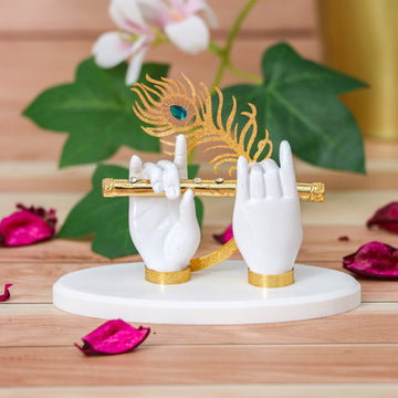 Lord Krishna Hand with Flute for Home Decor and Gifting (3.5 inches) - (Pack of 5/10/20)