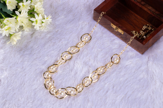 Zaariya- 10 Circular Crystal Bead Handwrapped Statement Necklace in Brown/Beige Combination