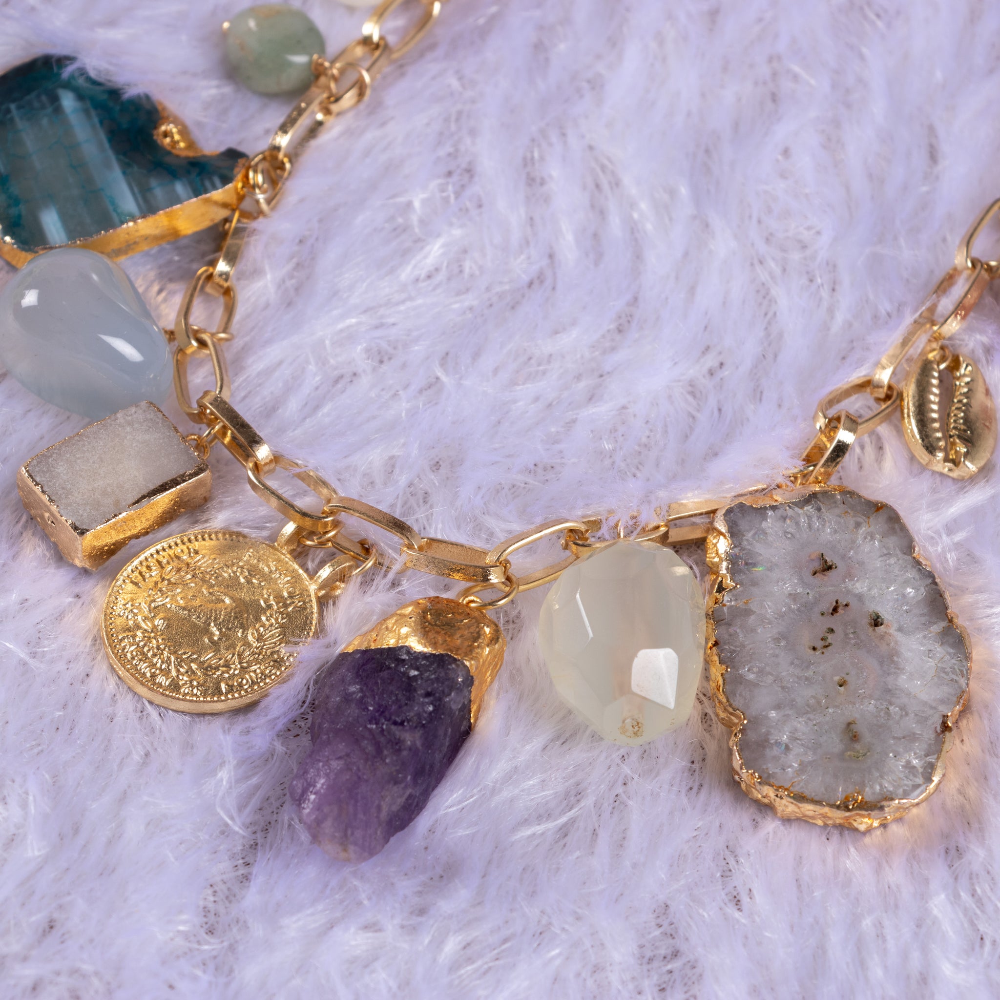 Zaariya Multi stone and pearl necklace