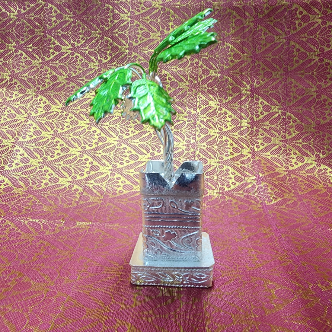 Silver Plated Green Tulsi Plant (Large) (Pack of 5/10/20)