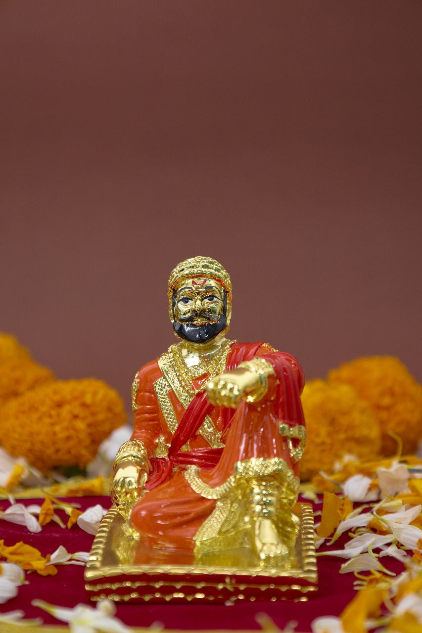 Chhatrapati Shivaji Maharaj Idol (3.2 inches) (Orange and Red)- (Pack of 5/10/20)