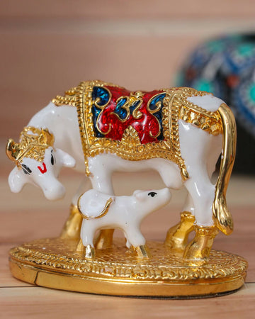 Vastu Kamdhenu Cow with Calf Idol - (Pack of 5/10/20)