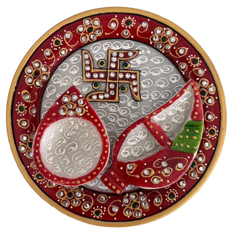 Handcrafted Marble Pooja Thali