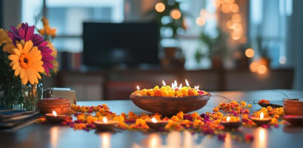 Decorate Your Pooja Room with Flowers