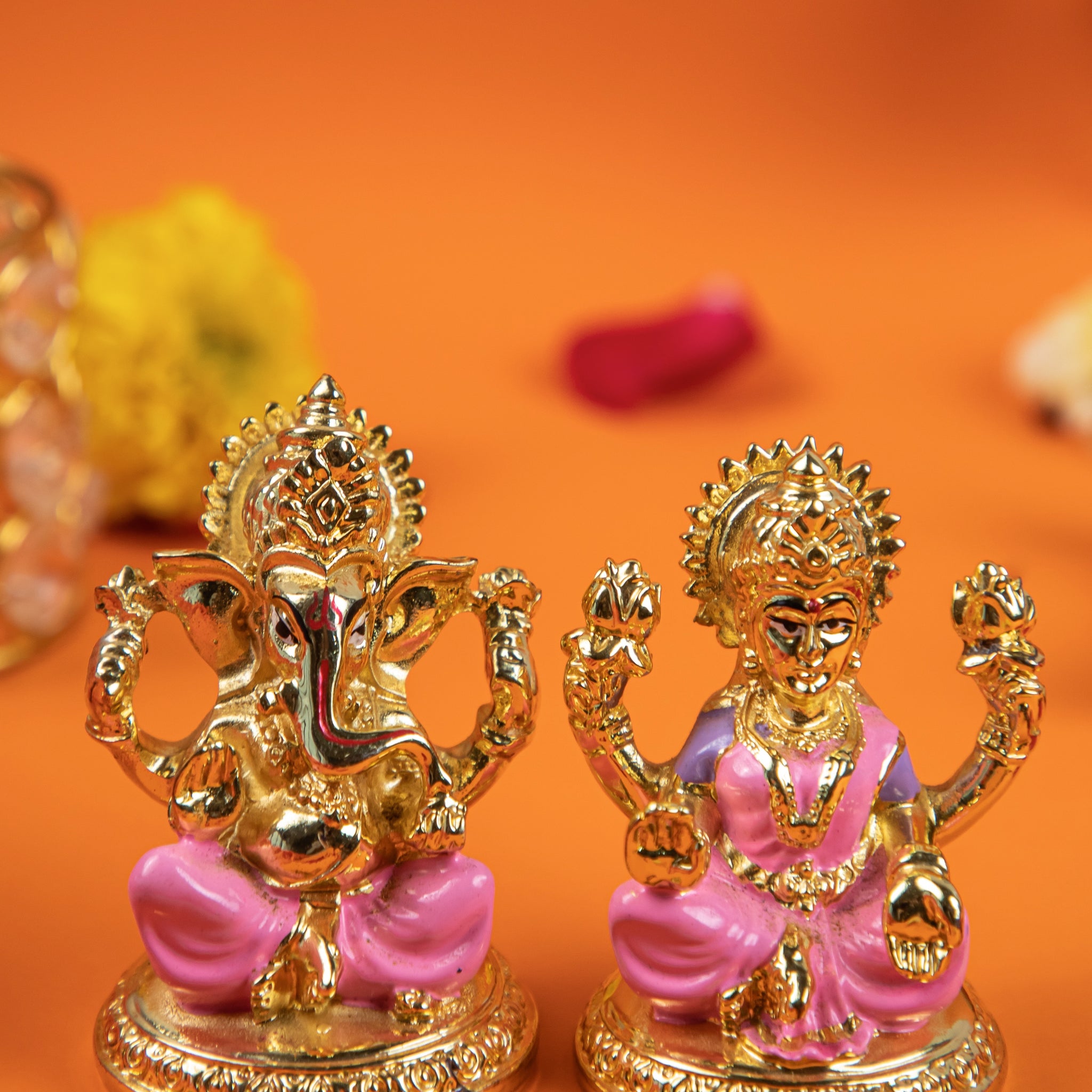 Laxmi Ganesh Idol Set – Gold-Plated Decorative Statues for Pooja, Home & Diwali Gifting