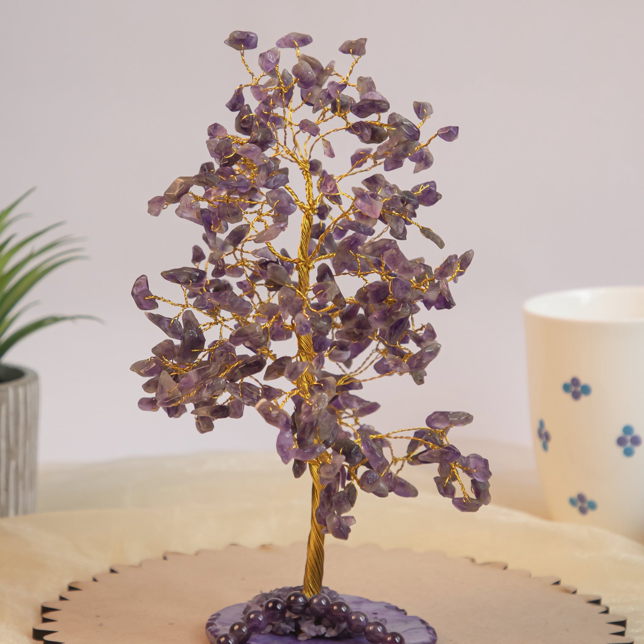Amethyst Crystal Tree with Bracelet – Decorative Bonsai Tree for Home, Office & Gifting