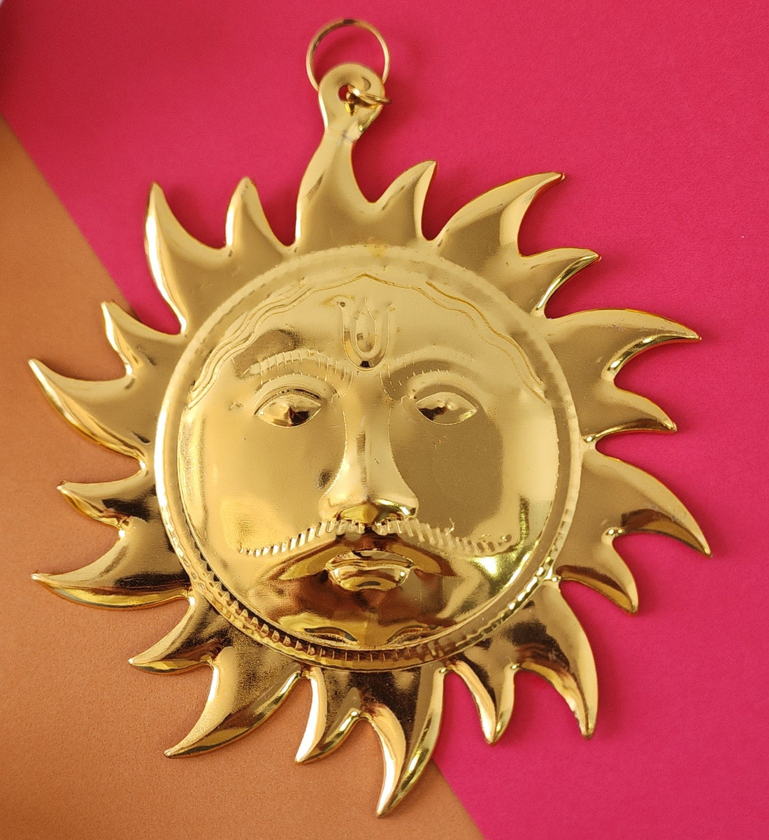 Gold Sun Wall Hanging, Round Shape