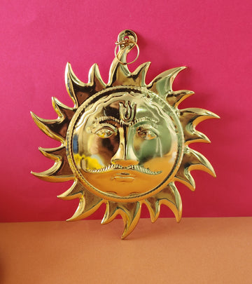 Gold Sun Wall Hanging, Round Shape