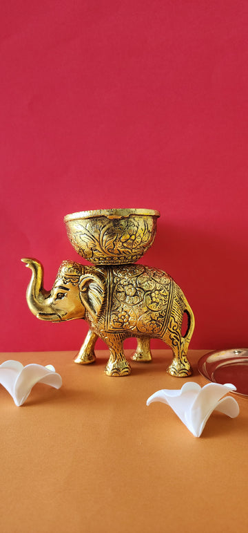 Elephant Dry Fruit Bowl Showpiece