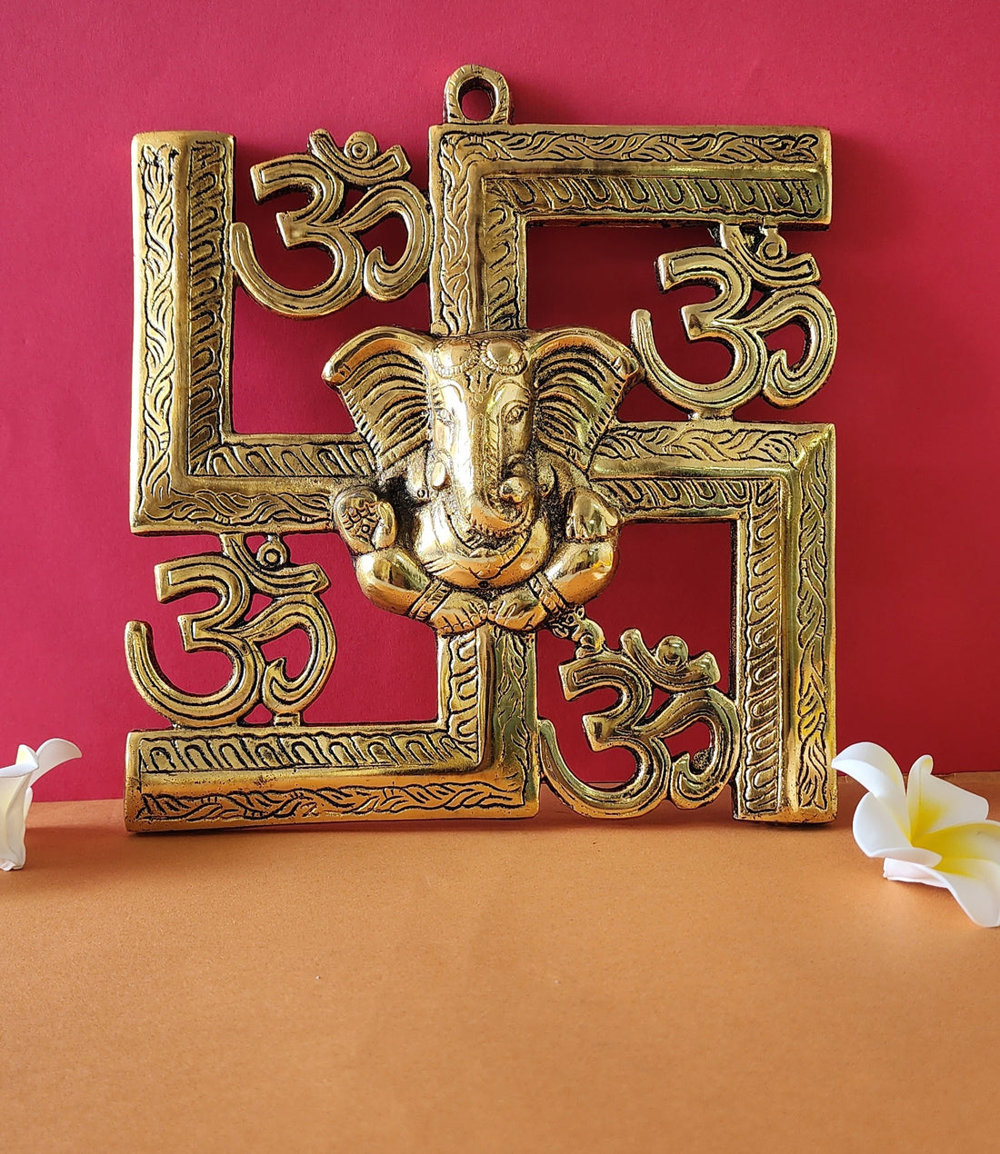 Swastik OM Ganesha Brass Statue