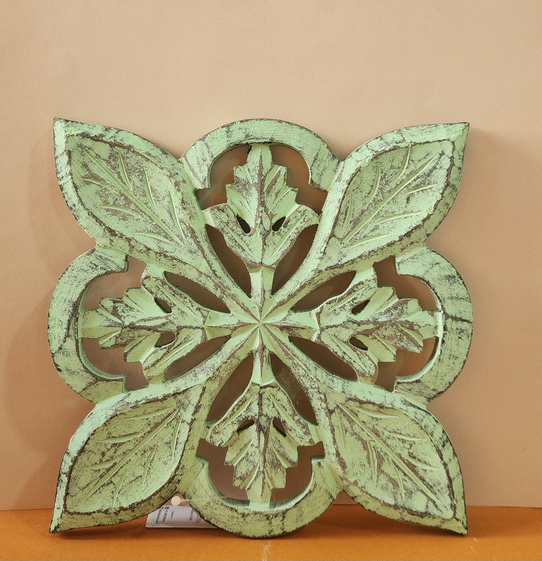 Wooden Carved Trivet in a sleek Green Finish (Pack of 5/10/20)
