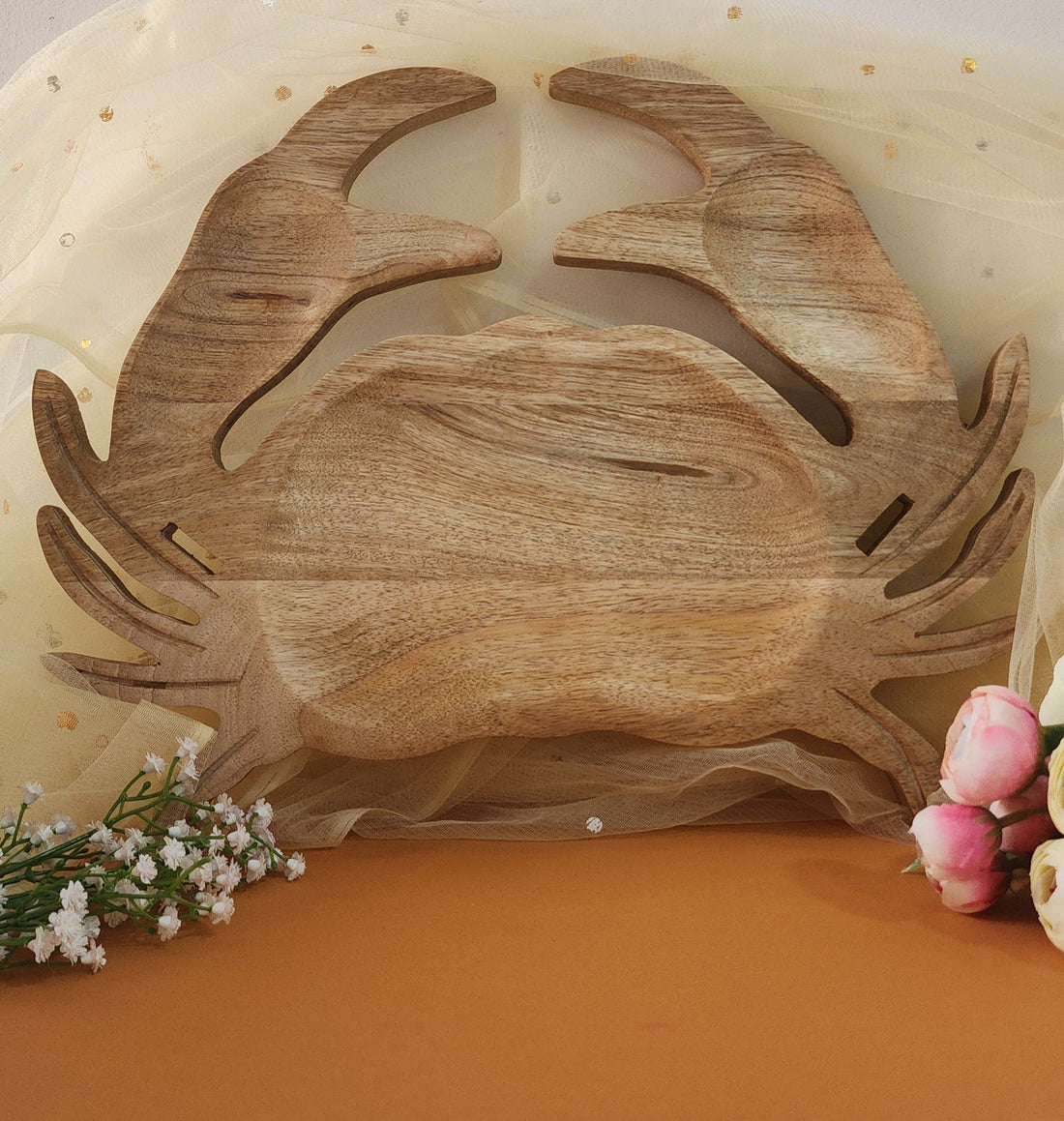 Wooden Crab Platter for Home Decor and Gifting (Pack of 5/10/20)
