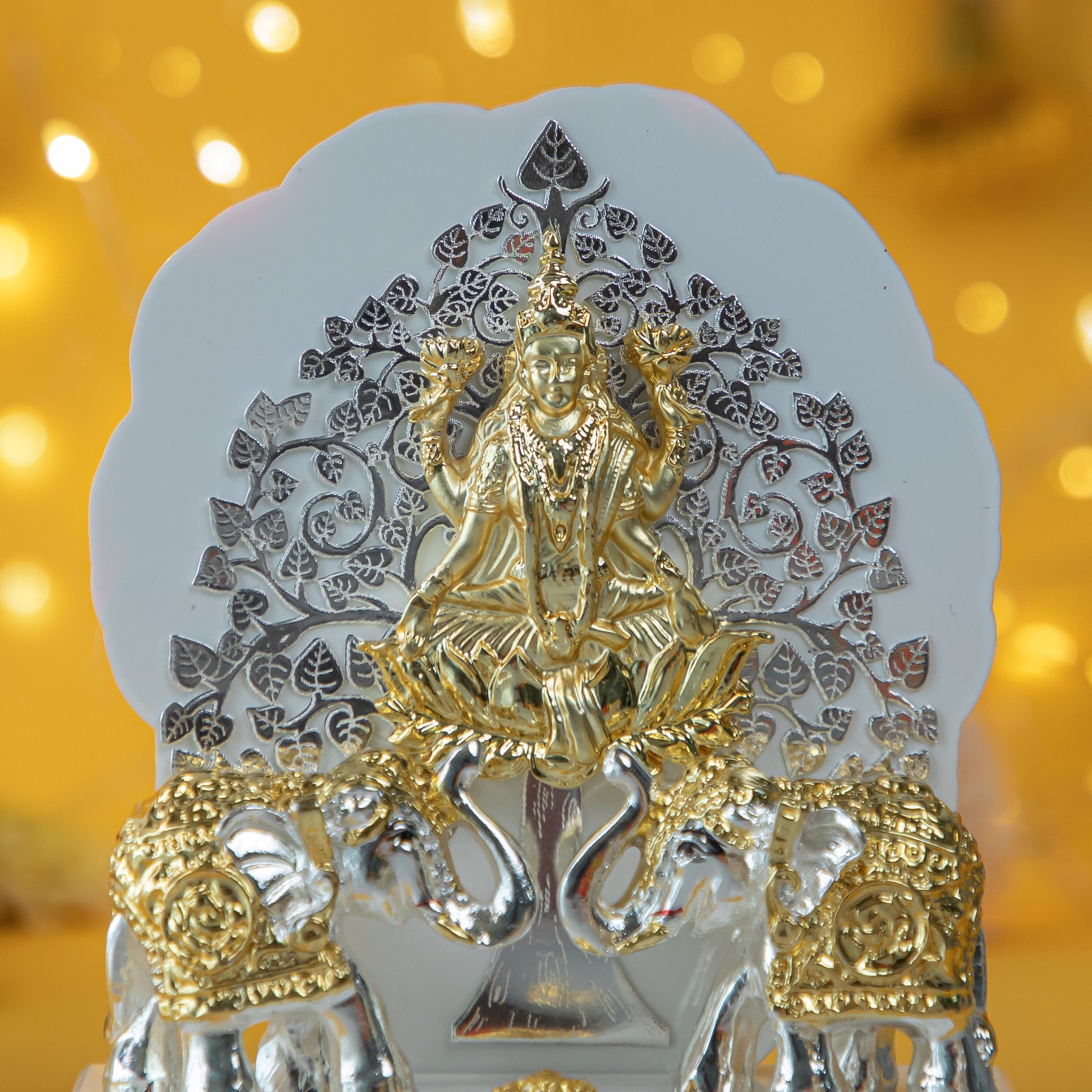 Gajalakshmi Idol with Golden Elephants – Goddess Lakshmi Statue for Wealth, Prosperity & Home Decor
