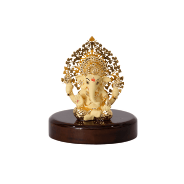 Ganesha Idol with Kalpavriksha Tree (3 inches) - Pack of 3/5/10