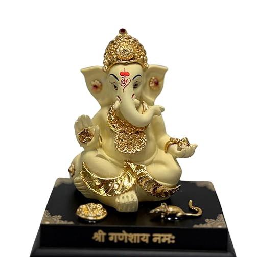 Gold Plated Lord Jewelry Ganesha Idol (4.5 inches) - Pack of 3/5/10