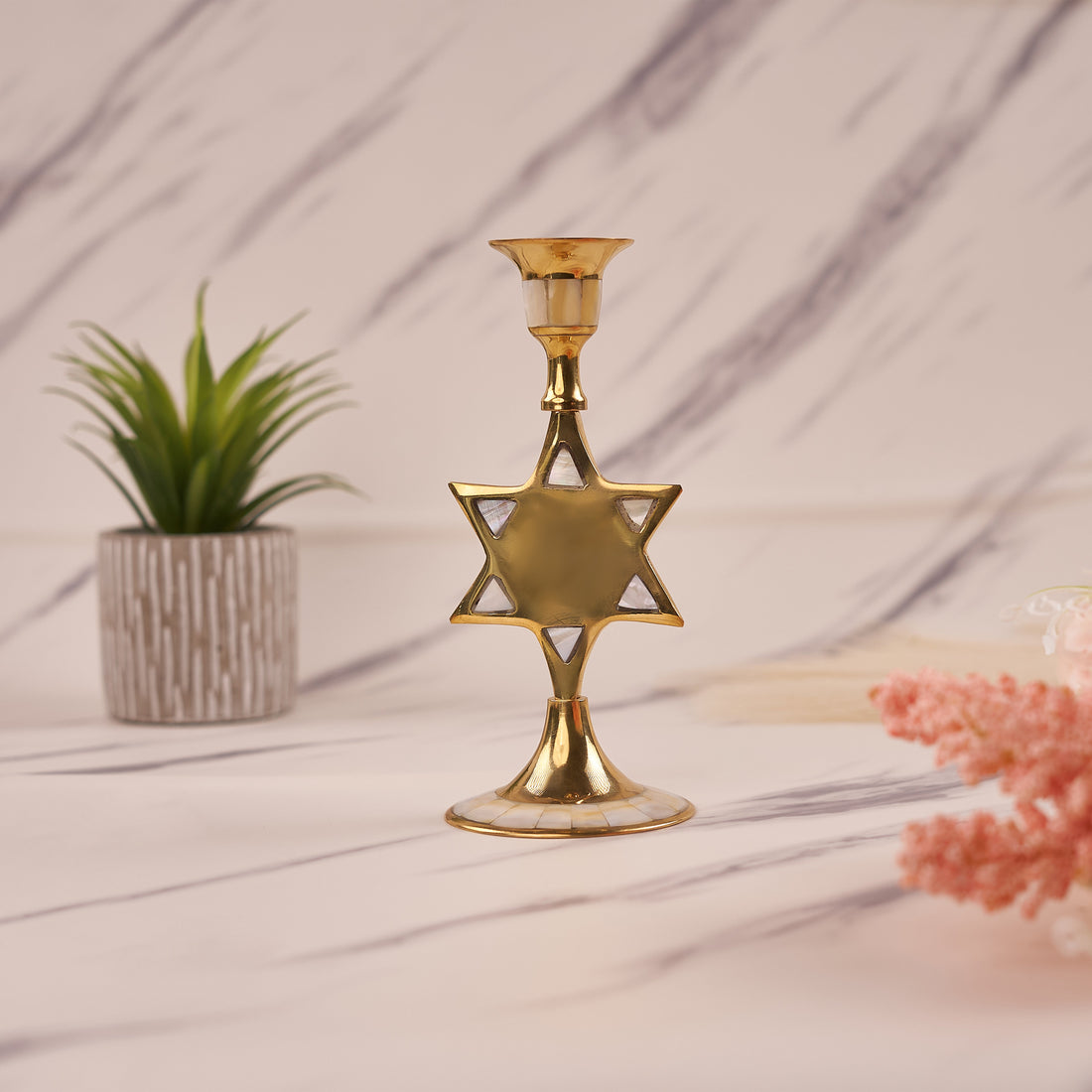 Star-Shaped Brass Candle Holder for Home Décor (Pack of 5/10/20)