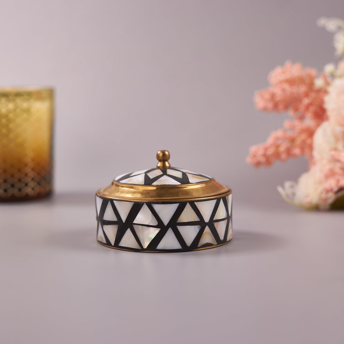 Mother-of-Pearl Small Brass Trinket Box for Jewelry and Keepsakes (Pack of 5/10/20)