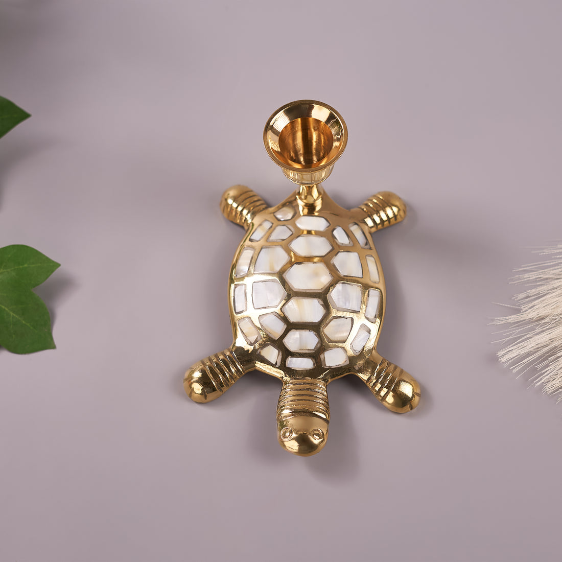 Brass Tortoise Candle Holder