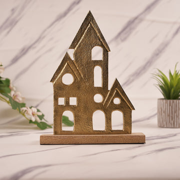 Brass House Figurine with Wooden Base – A Unique and Artistic Décor Piece (Pack of 5/10/20)