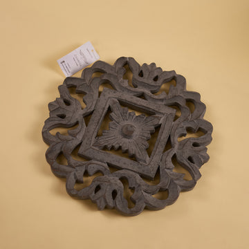 Wooden Carved Trivet in a sleek grey finish (Pack of 5/10/20)