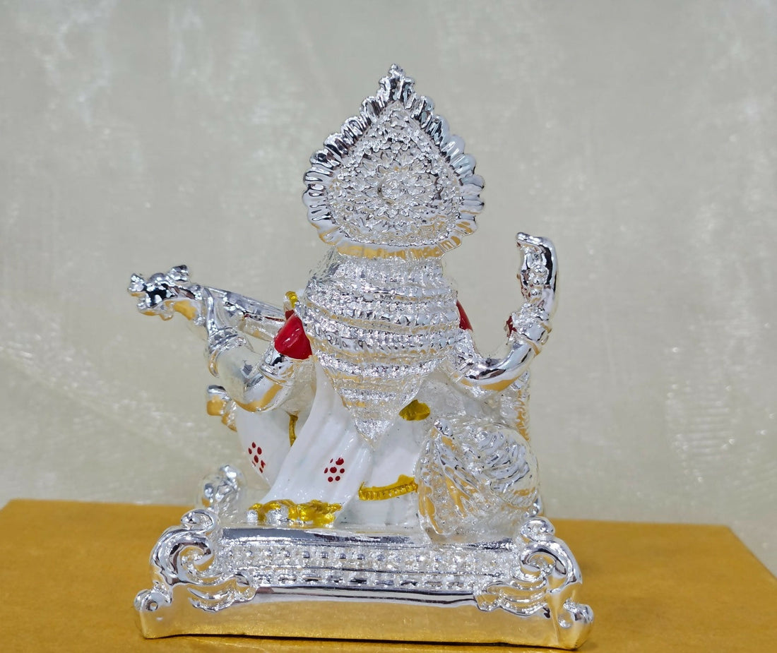 Maa Saraswati Idol for Dashboard (3 inches) - Pack of 3/5/10