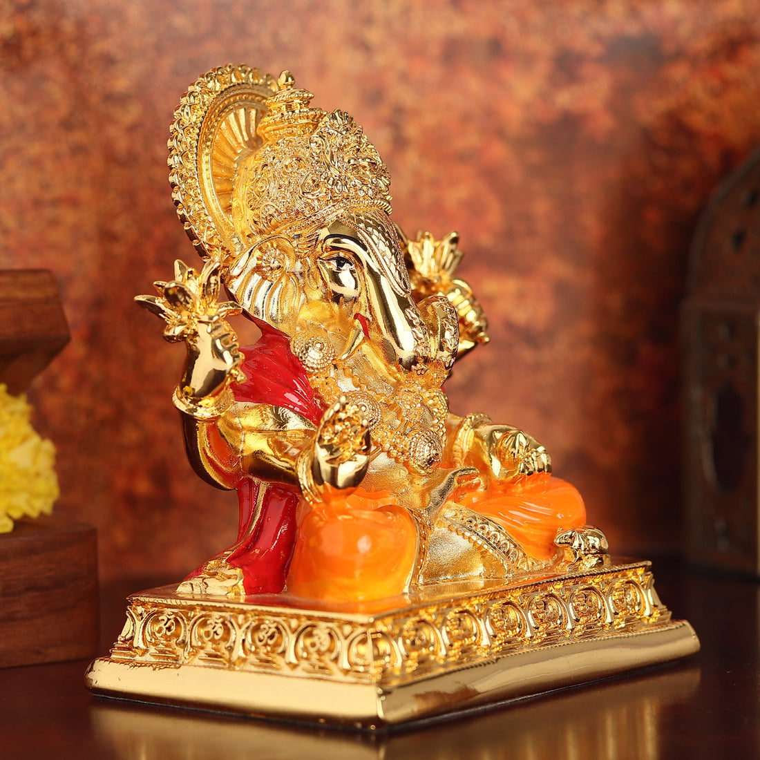 Dagdushet Ganesha Gold - 5 inches (Pack of 3/5/10) - Pack of 3/5/10