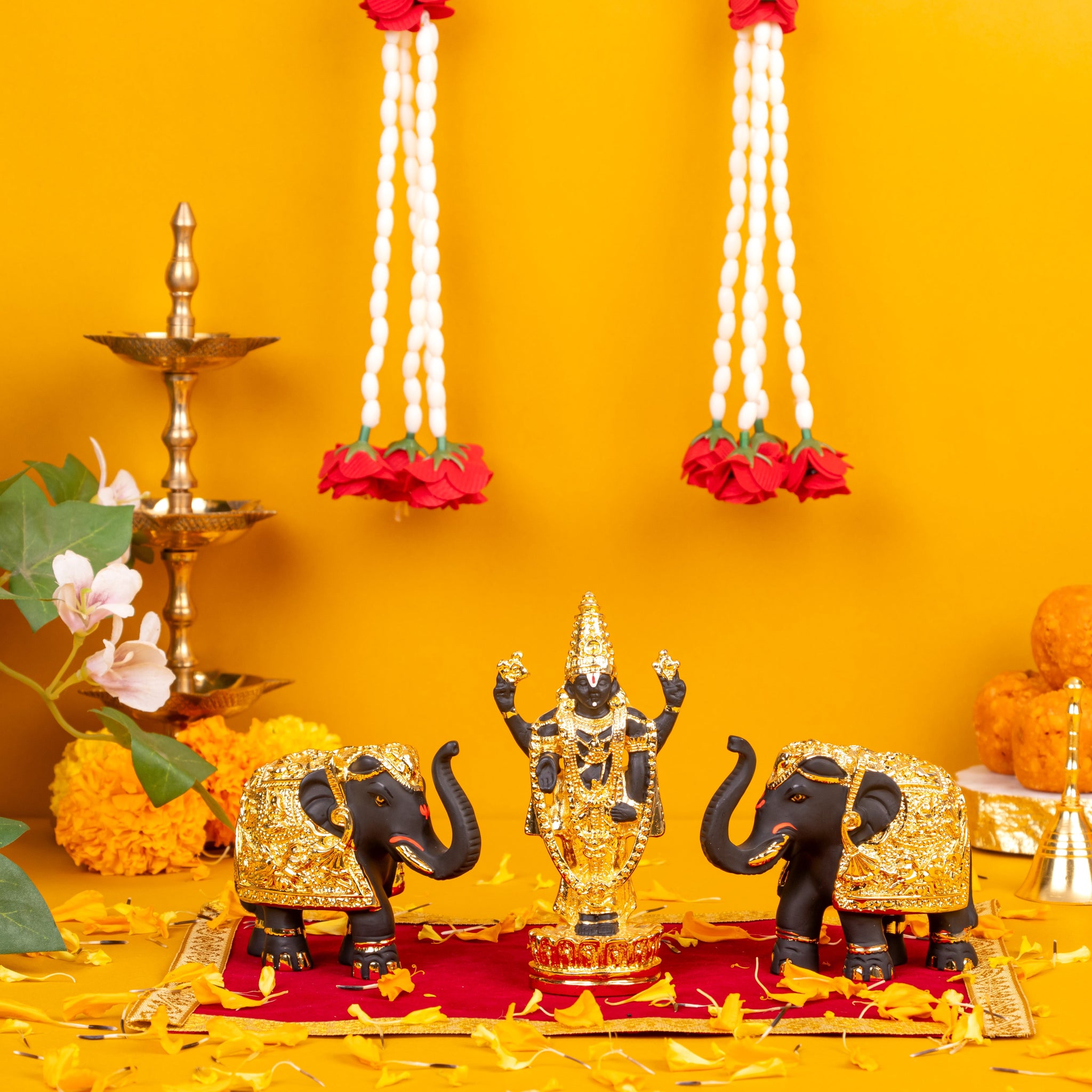 Balaji Idol and Elephant Combo for Diwali Gifting & Pooja Room Decoration - Pack of 3/5/10