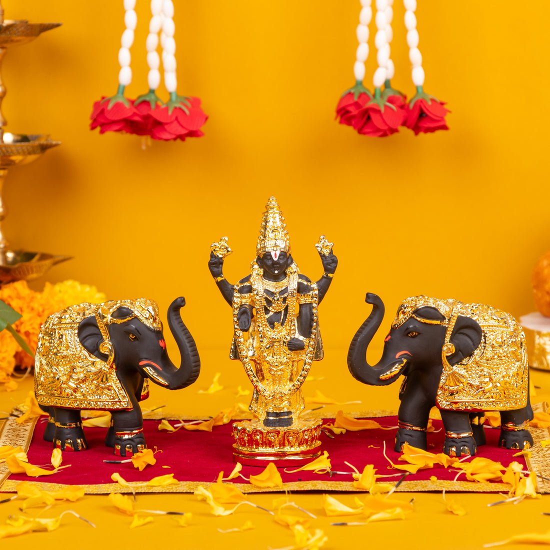 Balaji Idol and Elephant Combo for Diwali Gifting & Pooja Room Decoration - Pack of 3/5/10