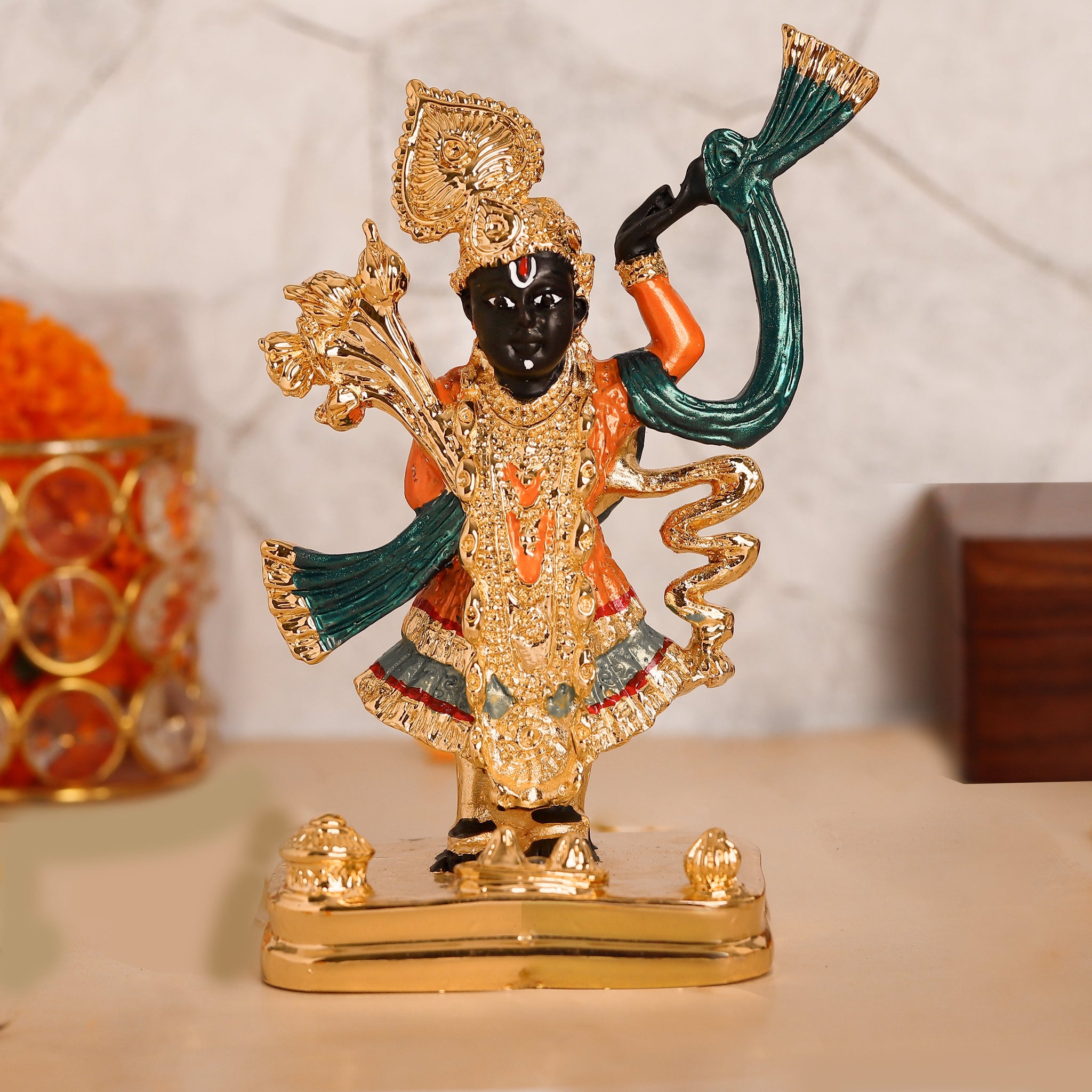 Lord Shreenath Ji Idol for Home Decor (5 inches) - Pack of 3/5/10