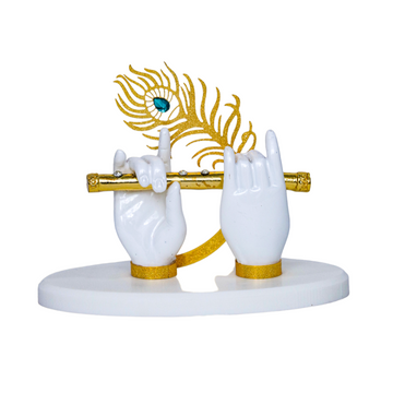 Lord Krishna Hand with Flute for Home Decor and Gifting (3.5 inches) - Pack of 3/5/10