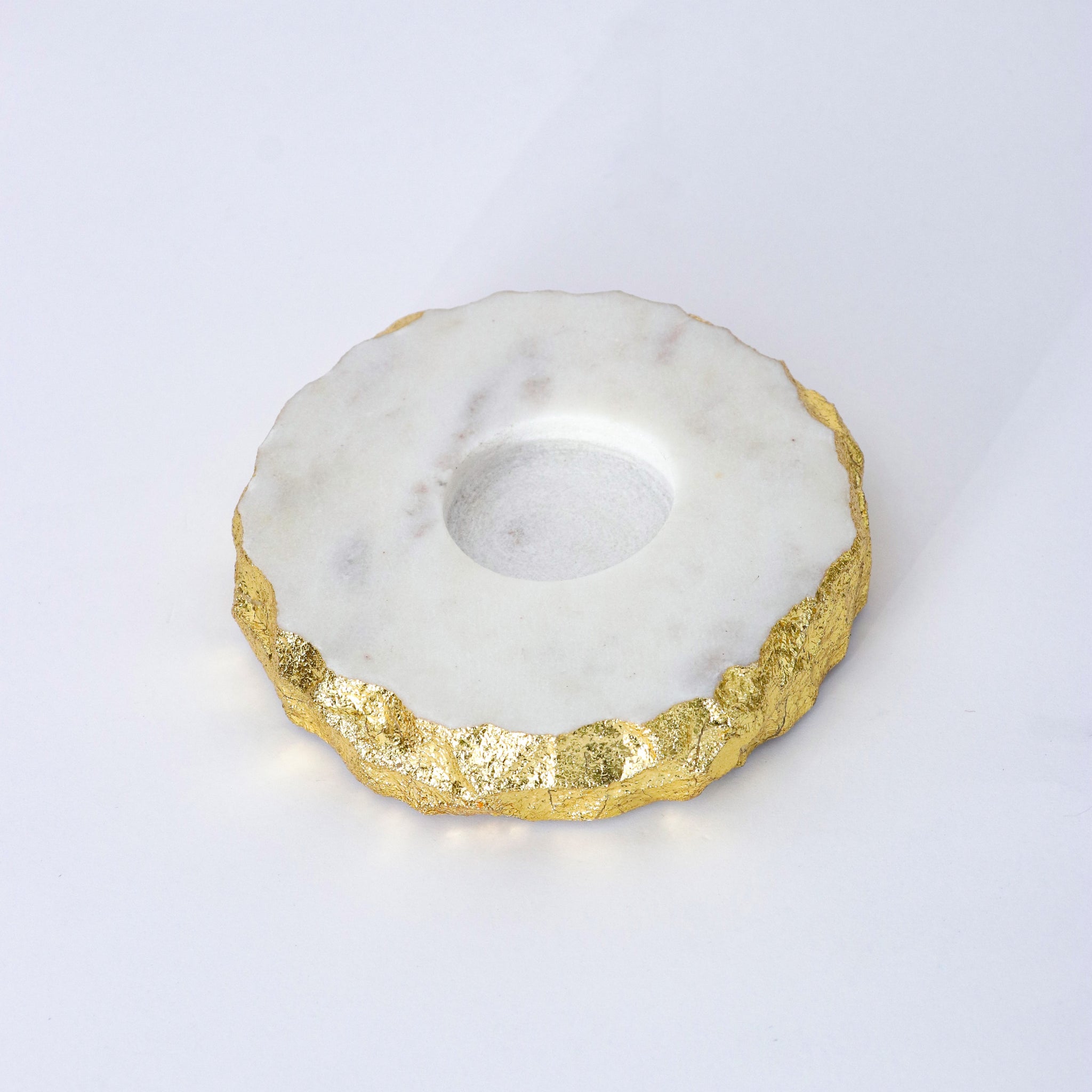 Golden foil Marble Tea Light Holder