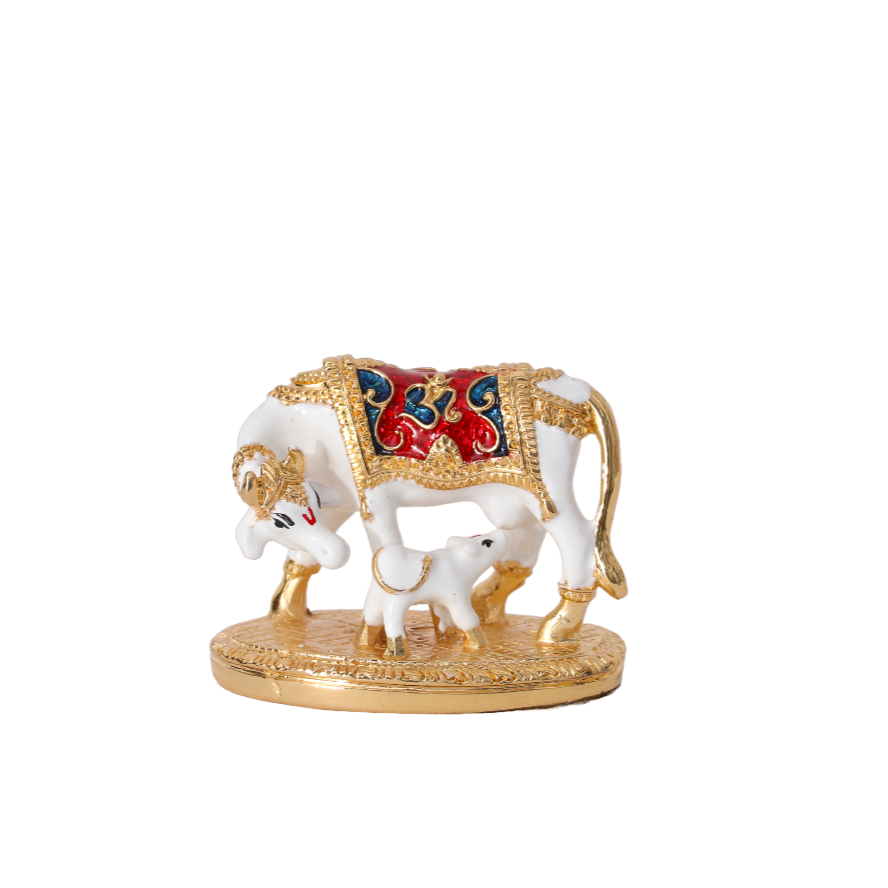 Vastu Kamdhenu Cow with Calf Idol - Pack of 3/5/10