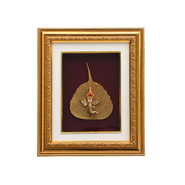 Golden Ganesha Leaf Frame for Home Decor and Gifting - Pack of 3/5/10