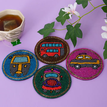 Beaded Coasters - City Theme (Set of 4)