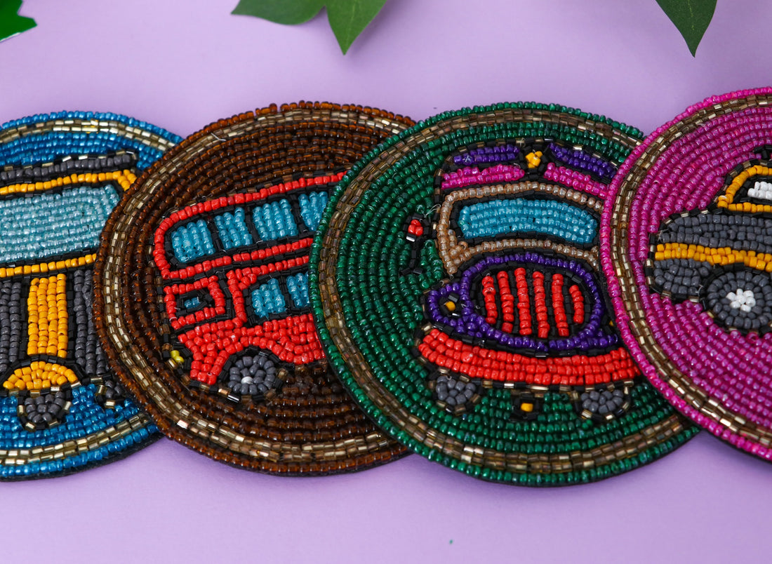 Beaded Coasters - City Theme (Set of 4)