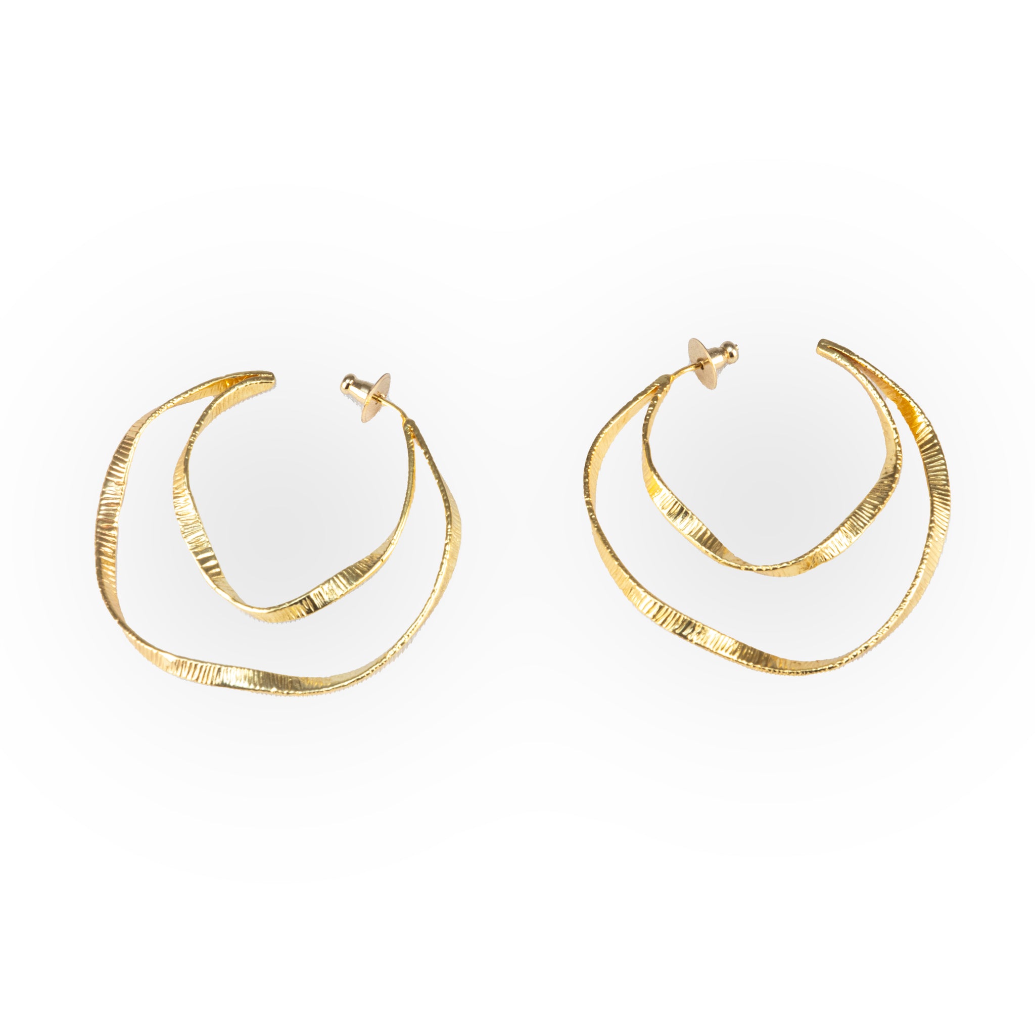 Gold Double Twisty Hoop earrings