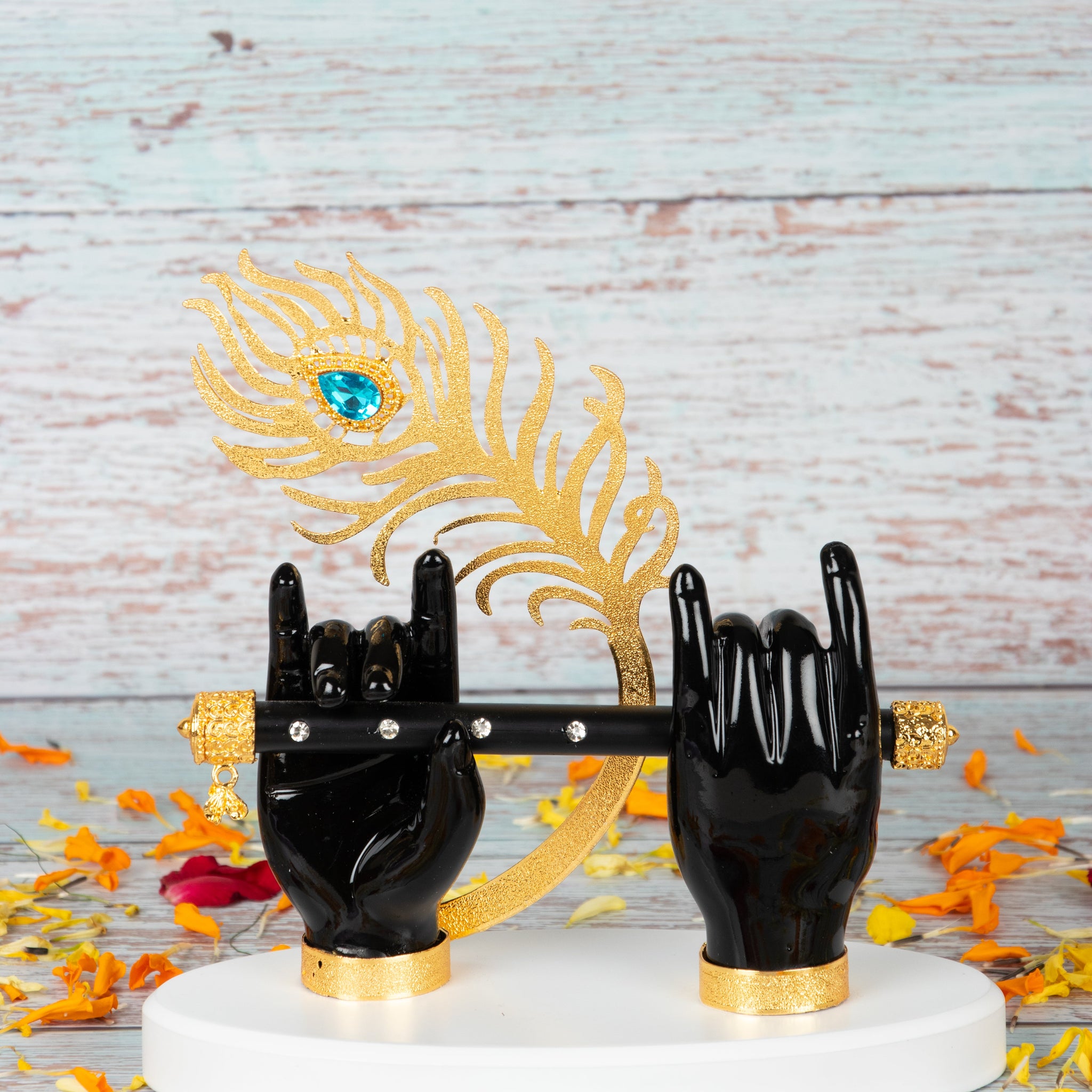 Krishna Hand with Black Flute for Home Decor and Gifting (7 inches) - Pack of 3/5/10