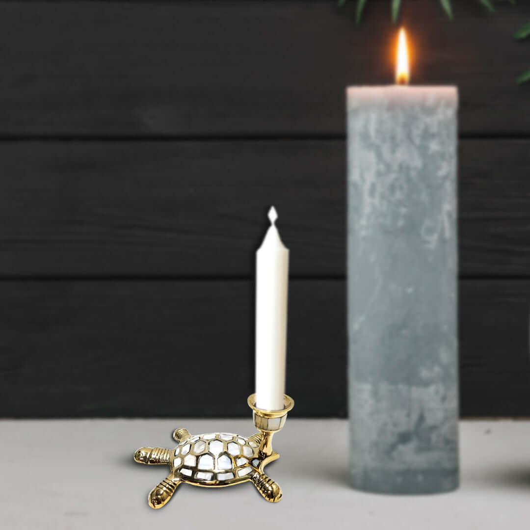 Brass Tortoise Candle Holder