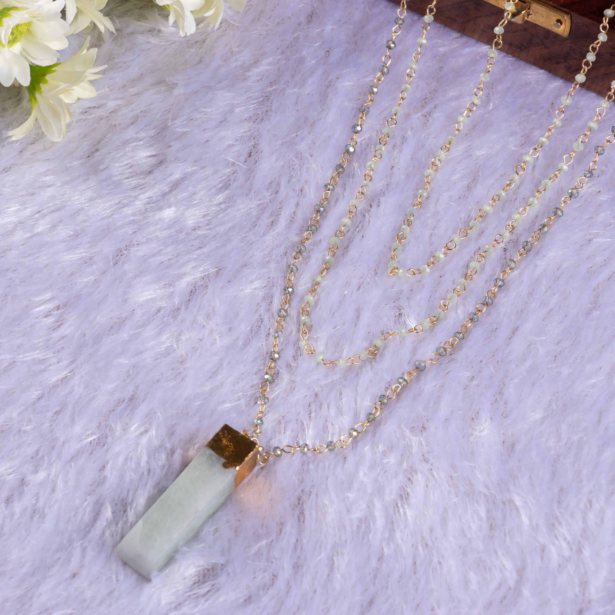 Zaariya Sky Radiance Prism Pendant Necklace