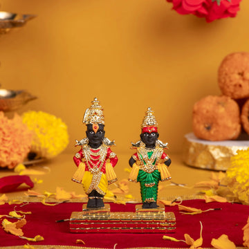 Lord Vithal and Rukmani Statue for Home Decor and Gifting - Pack of 3/5/10