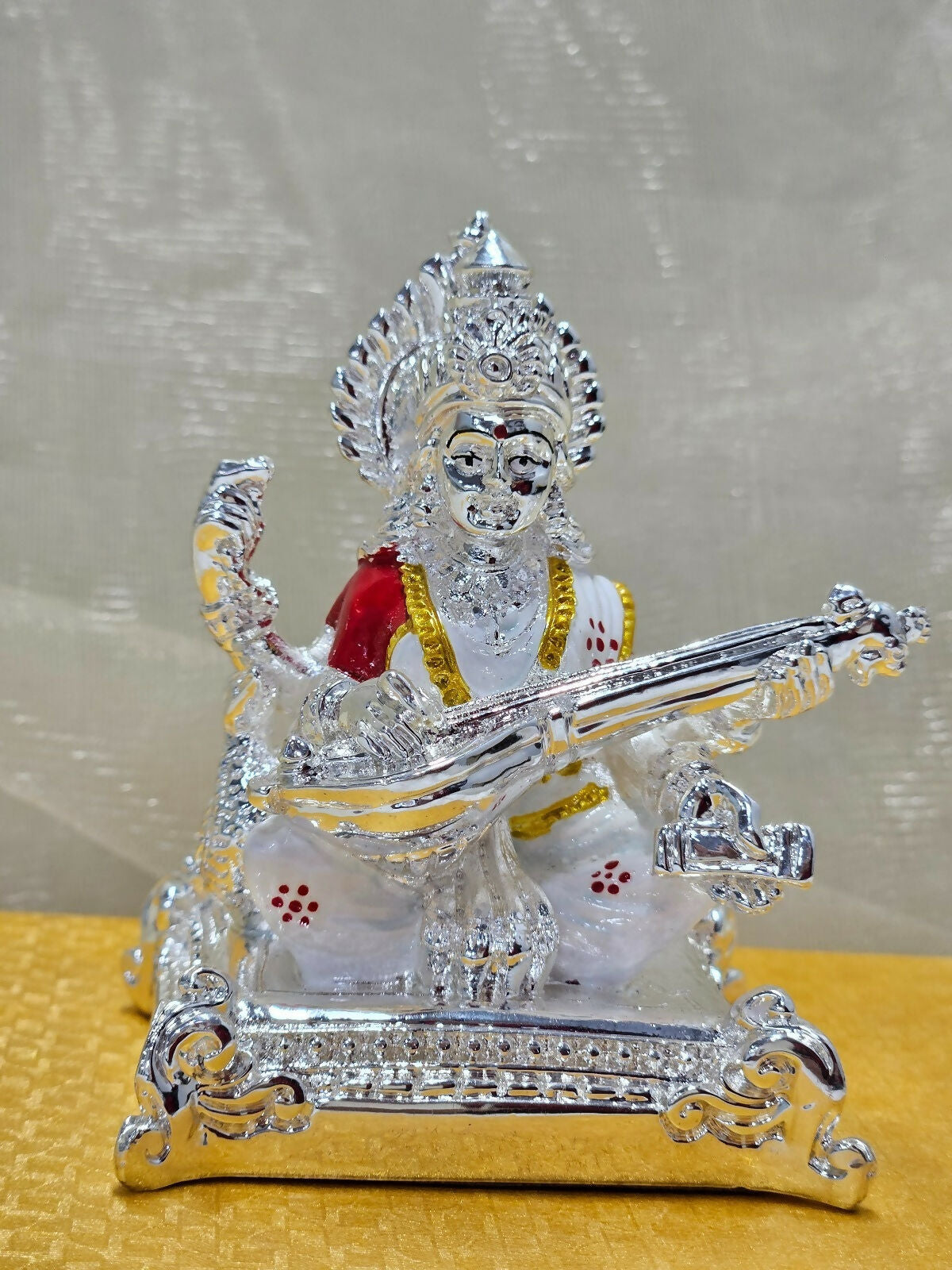 Maa Saraswati Idol for Dashboard (3 inches) - Pack of 3/5/10