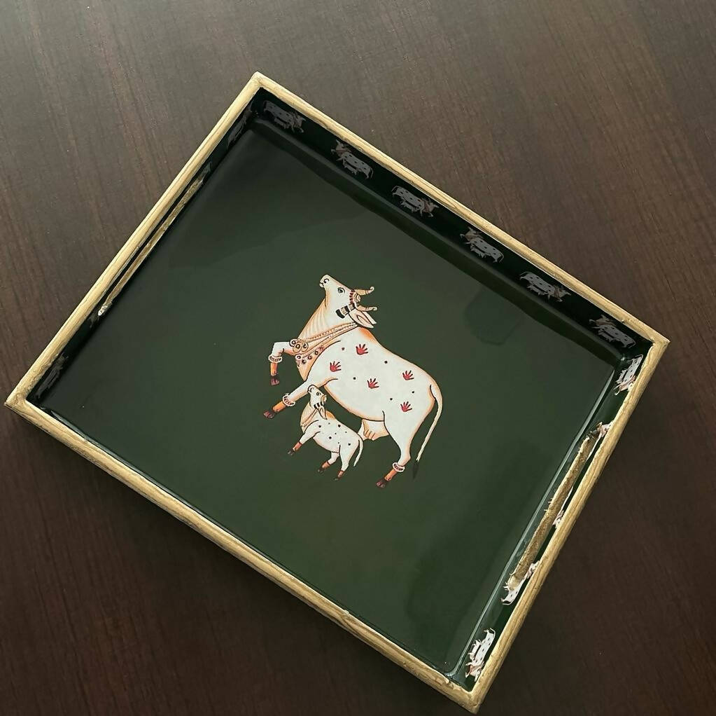 Green Square Pichwai Tray