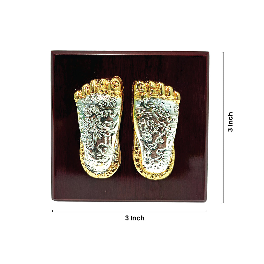 Charan with Base for Pooja and Gifting (3 inches) - Pack of 3/5/10